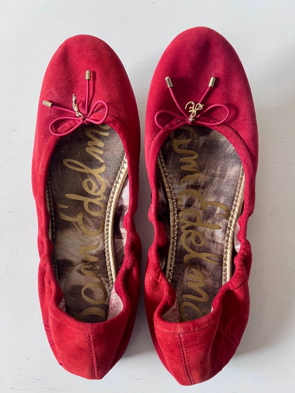 Sam Edelman Felicia Red Suede Ballet Flats (Size 8M)